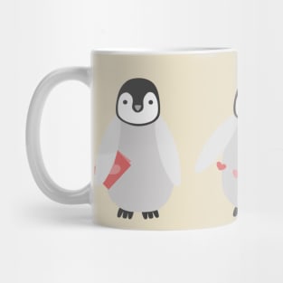 Valentine Penguins (Pink Background) Mug